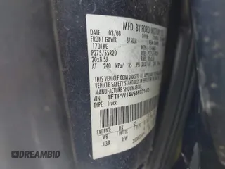 2008 Ford F-150 XLT с VIN 1FTPW14V68FB71403, выставлен на аукционе IAAI как лот 42464477 с пробегом Не указан миль и . История ставок и продаж доступна на DreamBid. Изображение 9.
