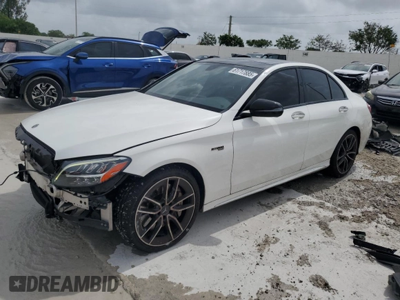2019 Mercedes-Benz C 43 AMG with VIN 55SWF6EB9KU289078, listed as a Copart auction lot 61717885 with 64,168 mi miles and Salvage title. Bid and sale history available at DreamBid. Image 1.