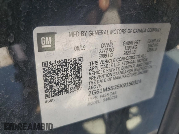 2019 Cadillac XTS Luxury with VIN 2G61M5S35K9150324, listed as a Copart auction lot 48564515 with 153,178 mi miles and Salvage title. Bid and sale history available at DreamBid. Image 14.