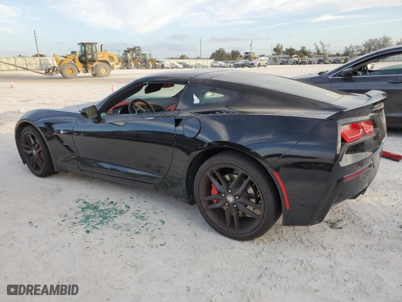 2015 Chevrolet Corvette Stingray Z51 3LT with VIN 1G1YL2D74F5119235, listed as a Copart auction lot 76189954 with 0 mi miles and Salvage Title. Bid and sale history available at carsss.com. Image 2.