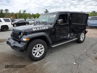 2023 Jeep Wrangler Sport S z VIN 1C4HJXDN6PW618252, wystawiony jako Copart lot #55939455 z przebiegiem 69 681 mil mil oraz Szkoda całkowita • Salvage title. Historia ofert i sprzedaży dostępna na DreamBid. Obrazek 1.