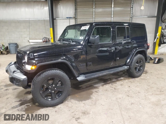 2021 Jeep Wrangler Unlimited Sahara z VIN 1C4HJXEN8MW772617, wystawiony jako Copart lot #50134815 z przebiegiem 41 705 mil mil oraz Szkoda całkowita • Salvage title. Historia ofert i sprzedaży dostępna na DreamBid. Obrazek 1.