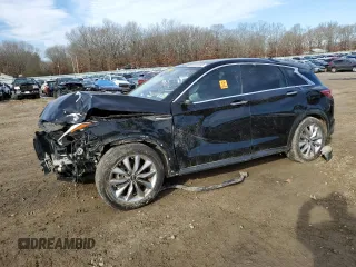 2020 Infiniti QX50 LUXE with VIN 3PCAJ5M19LF115980, listed as a Copart auction lot 88129155 with 128,994 mi miles and Non Repairable. Bid and sale history available at carsss.com. Image 1.