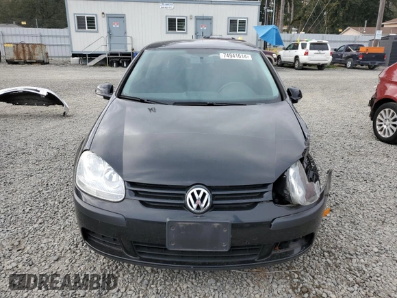 2009 Volkswagen Rabbit S with VIN WVWBB71K89W037593, listed as a Copart auction lot 74941614 with 51,645 mi miles and Salvage title. Bid and sale history available at DreamBid. Image 5.