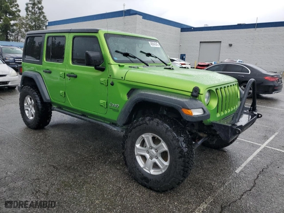 2018 Jeep Wrangler Unlimited Sport S with VIN 1C4HJXDG6JW303931, listed as a Copart auction lot 48944345 with 91,814 mi miles and Salvage Title. Bid and sale history available at carsss.com. Image 4.