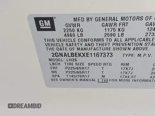 2014 Chevrolet Equinox LT z VIN 2GNALBEKXE1167373, wystawiony jako IAAI lot #42006662 z przebiegiem 108 555 mil mil oraz . Historia ofert i sprzedaży dostępna na DreamBid. Obrazek 9.