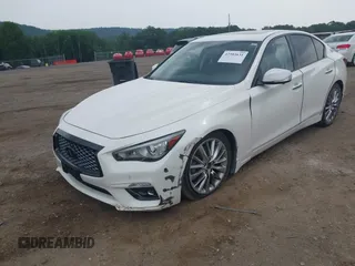 2022 Infiniti Q50 Luxe with VIN JN1EV7BR4NM342579, listed as a IAAI auction lot 42503631 with 13,633 mi miles and . Bid and sale history available at DreamBid. Image 6.