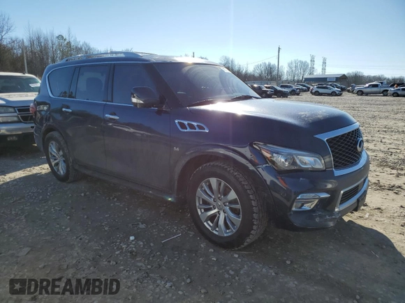 2015 Infiniti QX80 with VIN JN8AZ2NF2F9573090, listed as a Copart auction lot 41371704 with 216,620 mi miles and Salvage Title. Bid and sale history available at carsss.com. Image 4.