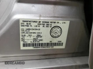 2004 Nissan Maxima SE with VIN 1N4BA41E64C924122, listed as a Copart auction lot 52820844 with 98,016 mi miles and Clean Title. Bid and sale history available at carsss.com. Image 12.