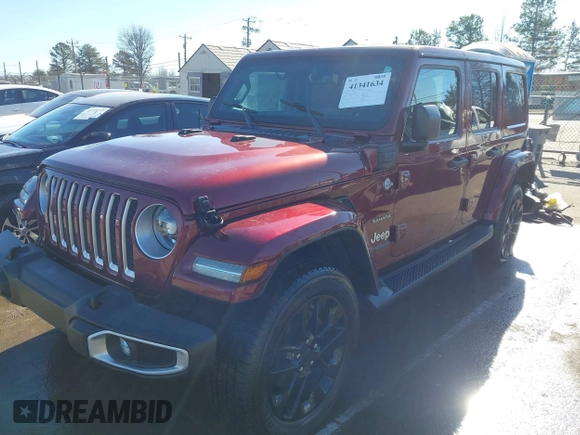 2021 Jeep Wrangler Unlimited Sahara with VIN 1C4JJXP60MW688749, listed as a IAAI auction lot 41341634 with 45,772 mi miles and . Bid and sale history available at DreamBid. Image 2.