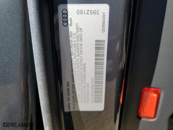 2024 Audi A6 Sedan Premium Plus with VIN WAUE3BF24RN011341, listed as a Copart auction lot 88012715 with 14,974 mi miles and Salvage Title. Bid and sale history available at carsss.com. Image 12.