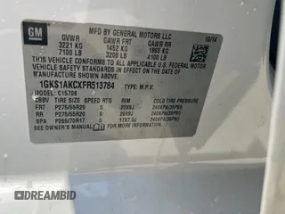 2015 GMC Yukon SLE with VIN 1GKS1AKCXFR513784, listed as a Copart auction lot 54203395 with 219,112 mi miles and Clean Title. Bid and sale history available at carsss.com. Image 10.