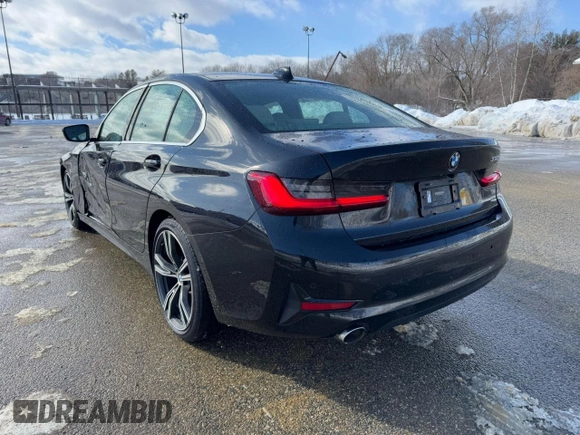2021 BMW 3 Series 330i with VIN 3MW5R1J04MBB48483, listed as a Copart auction lot 46145125 with 128,555 mi miles and Clean Title. Bid and sale history available at carsss.com. Image 3.