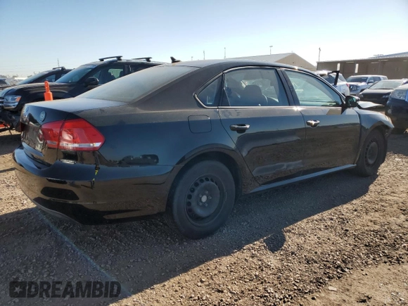 2014 Volkswagen Passat S with VIN 1VWAP7A33EC024216, listed as a Copart auction lot 61839005 with 101,196 mi miles and Salvage title. Bid and sale history available at DreamBid. Image 3.