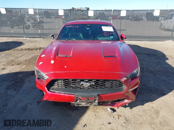 2021 Ford Mustang EcoBoost with VIN 1FA6P8TH8M5129026, listed as a IAAI auction lot 41451125 with 52,018 mi miles. Bid and sale history available at carsss.com. Image 12.
