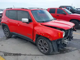 2016 Jeep Renegade Limited with VIN ZACCJADT9GPD96633, listed as a IAAI auction lot 42420027 with 89,029 mi miles and . Bid and sale history available at DreamBid. Image 1.