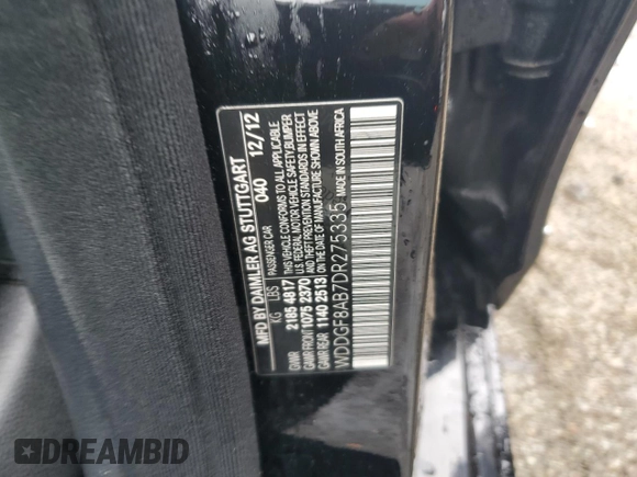 2013 Mercedes-Benz C 300 Sport with VIN WDDGF8AB7DR275335, listed as a Copart auction lot 51602815 with 139,423 mi miles and Clean Title. Bid and sale history available at DreamBid. Image 12.
