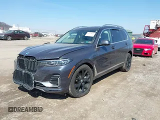 2020 BMW X7 xDrive40i with VIN 5UXCW2C03L9A01096, listed as a IAAI auction lot 41774774 with 55,596 mi miles. Bid and sale history available at carsss.com. Image 2.