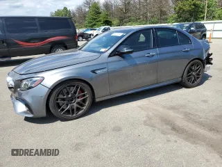 2019 Mercedes-Benz E 63 S AMG with VIN WDDZF8KB2KA689531, listed as a Copart auction lot 58630144 with 56,796 mi miles and Salvage Title. Bid and sale history available at DreamBid. Image 1.