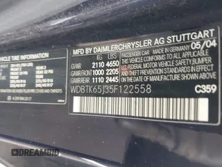 2005 Mercedes-Benz CLK 320 with VIN WDBTK65J35F122558, listed as a IAAI auction lot 42126010 with 182,199 mi miles and . Bid and sale history available at DreamBid. Image 9.