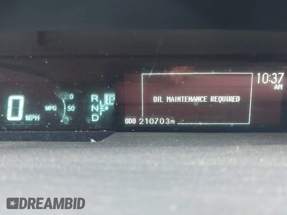 2011 Toyota Prius I with VIN JTDKN3DU8B5287330, listed as a IAAI auction lot 41892691 with 210,703 mi miles. Bid and sale history available at carsss.com. Image 15.