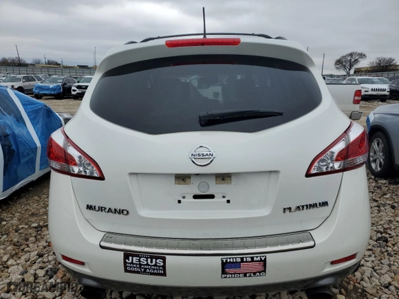 2014 Nissan Murano SV with VIN JN8AZ1MU4EW413772, listed as a Copart auction lot 43828715 with 143,286 mi miles and Salvage Title. Bid and sale history available at carsss.com. Image 6.