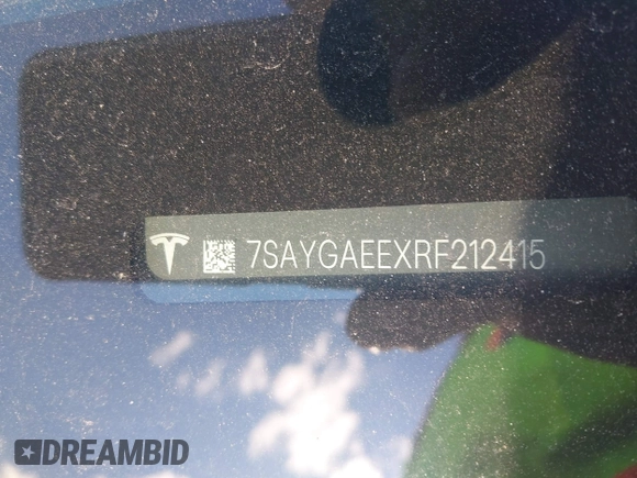 2024 Tesla Model Y Long Range with VIN 7SAYGAEEXRF212415, listed as a IAAI auction lot 41665627 with Not Provided miles and . Bid and sale history available at DreamBid. Image 8.