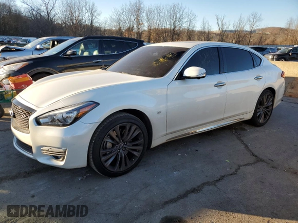 2018 Infiniti Q70 Luxe with VIN JN1BY1PR8JM370296, listed as a Copart auction lot 80748364 with Not provided miles and Salvage title. Bid and sale history available at DreamBid. Image 1.