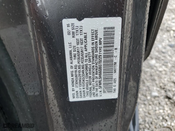 2016 Honda Odyssey EX-L with VIN 5FNRL5H66GB070229, listed as a Copart auction lot 51342575 with 131,352 mi miles and Clean Title. Bid and sale history available at carsss.com. Image 15.