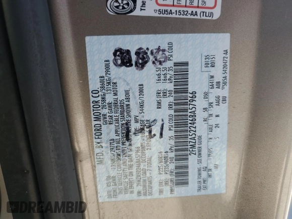 2006 Ford Freestar SEL z VIN 2FMZA52246BA57966, wystawiony jako Copart lot #48106155 z przebiegiem 178 425 mil mil oraz Szkoda całkowita • Salvage title. Historia ofert i sprzedaży dostępna na DreamBid. Obrazek 13.