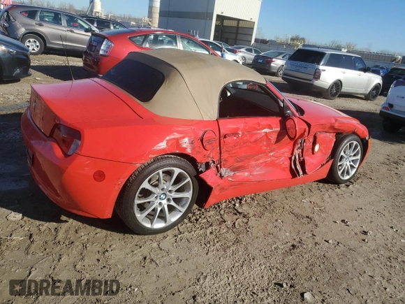 2007 BMW Z4 3.0i with VIN 4USBU33517LW72285, listed as a Copart auction lot 80830714 with 77,942 mi miles and Salvage Title. Bid and sale history available at carsss.com. Image 3.
