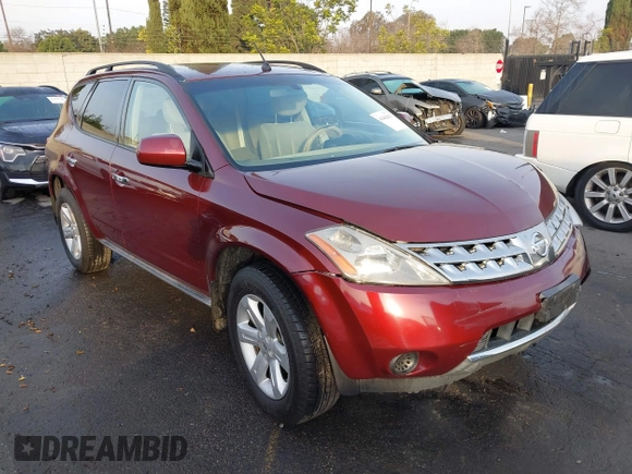 2007 Nissan Murano S with VIN JN8AZ08W47W612443, listed as a IAAI auction lot 41462615 with 160,485 mi miles and . Bid and sale history available at DreamBid. Image 1.