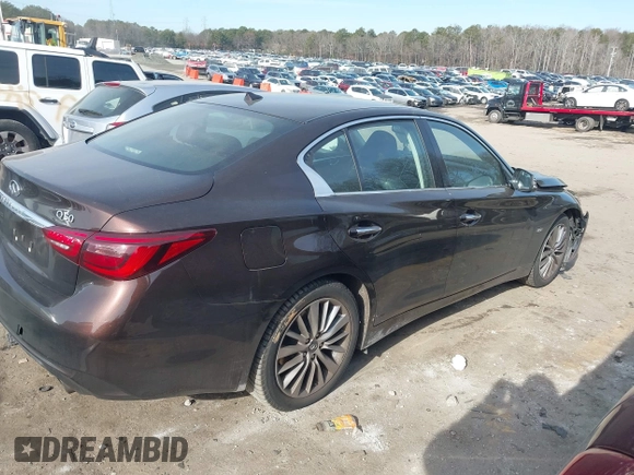 2019 Infiniti Q50 3.0t LUXE with VIN JN1EV7AP9KM512446, listed as a IAAI auction lot 41311730 with 105,000 mi miles. Bid and sale history available at carsss.com. Image 12.