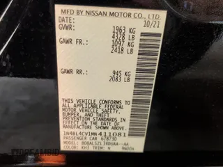 2021 Nissan Altima 2.5 SR with VIN 1N4BL4CV1MN411081, listed as a Copart auction lot 46122145 with 25,497 mi miles and Salvage Title. Bid and sale history available at carsss.com. Image 12.