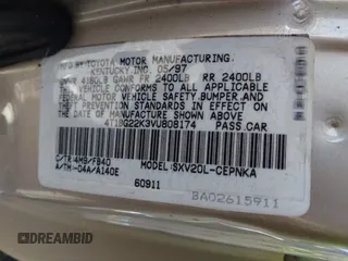 1997 Toyota Camry LE z VIN 4T1BG22K3VU808174, wystawiony jako IAAI lot #42237077 z przebiegiem 100 049 mil mil oraz . Historia ofert i sprzedaży dostępna na DreamBid. Obrazek 9.
