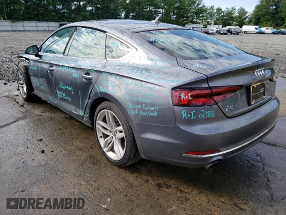 2019 Audi A5 Sportback Premium Plus with VIN WAUBNCF55KA089055, listed as a Copart auction lot 60196283 with 26,989 mi miles. Bid and sale history available at carsss.com. Image 2.