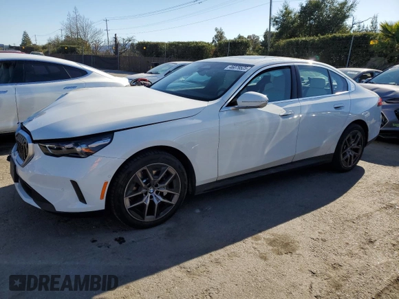 2024 BMW 5 Series 530i with VIN WBA43FJ07RCP91470, listed as a Copart auction lot 46079525 with 0 mi miles and Salvage Title. Bid and sale history available at carsss.com. Image 1.