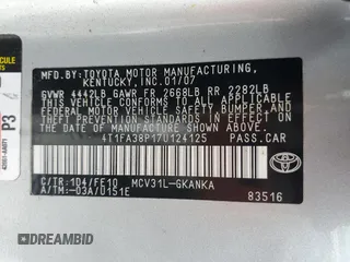 2007 Toyota Solara SE with VIN 4T1FA38P17U124125, listed as a Copart auction lot 56144775 with 145,333 mi miles and Clean Title. Bid and sale history available at DreamBid. Image 12.