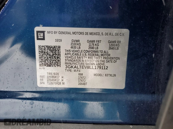 2020 GMC Terrain SLE z VIN 3GKALTEV8LL179112, wystawiony jako Copart lot #88689285 z przebiegiem 128 727 mil mil oraz Szkoda całkowita • Salvage title. Historia ofert i sprzedaży dostępna na DreamBid. Obrazek 14.
