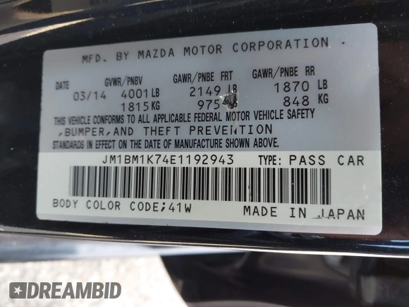 2014 Mazda 3 i Sport with VIN JM1BM1K74E1192943, listed as a IAAI auction lot 41629944 with 132,236 mi miles and . Bid and sale history available at carsss.com. Image 9.