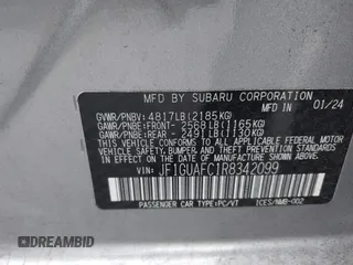 2024 Subaru Impreza Special Sports z VIN JF1GUAFC1R8342099, wystawiony jako IAAI lot #42025008 z przebiegiem 12 816 mil mil oraz . Historia ofert i sprzedaży dostępna na DreamBid. Obrazek 9.