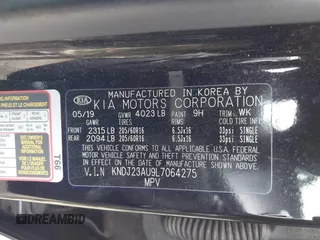 2020 Kia Soul S with VIN KNDJ23AU9L7064275, listed as a IAAI auction lot 41694210 with 75,410 mi miles. Bid and sale history available at carsss.com. Image 9.