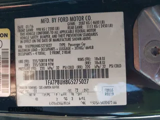 2016 Ford Mustang EcoBoost Premium with VIN 1FATP8UH8G5275027, listed as a IAAI auction lot 41634404 with 92,281 mi miles and . Bid and sale history available at carsss.com. Image 9.