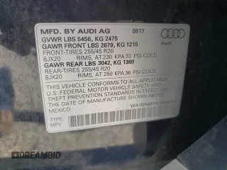 2018 Audi Q5 Premium Plus with VIN WA1BNAFY4J2048453, listed as a Copart auction lot 68726952 with 0 mi miles. Bid and sale history available at carsss.com. Image 12.
