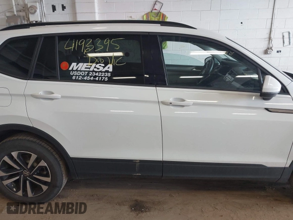 2023 Volkswagen Tiguan S with VIN 3VVRB7AX9PM036722, listed as a IAAI auction lot 41963395 with 48,168 mi miles and . Bid and sale history available at DreamBid. Image 13.