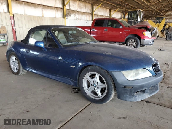 2000 BMW Z3 2.5 with VIN 4USCH9347YLF88222, listed as a Copart auction lot 59898395 with 125,123 mi miles and Clean title. Bid and sale history available at DreamBid. Image 4.
