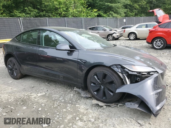 2025 Tesla Model 3 Long Range with VIN 5YJ3E1EAXSF878982, listed as a Copart auction lot 60302315 with 4,312 mi miles and Salvage title. Bid and sale history available at DreamBid. Image 4.