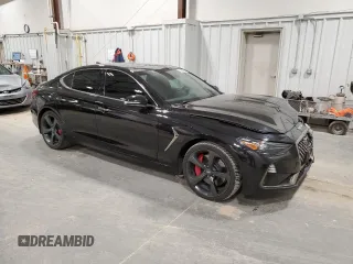 2019 Genesis G70 Advanced with VIN KMTG34LE4KU037330, listed as a Copart auction lot 79663204 with 68,481 mi miles and Salvage Title. Bid and sale history available at DreamBid. Image 4.