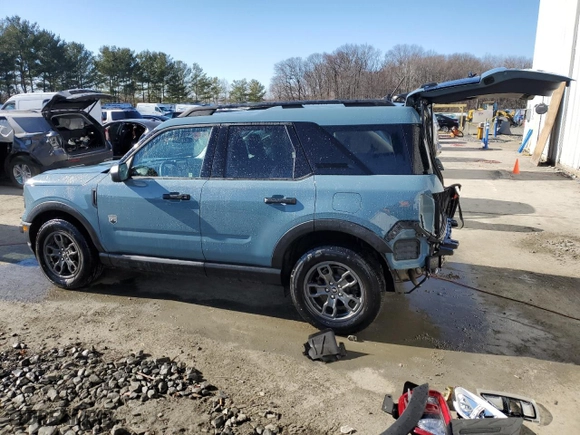 2021 Ford Bronco Sport Big Bend with VIN 3FMCR9B64MRA20715, listed as a Copart auction lot 46694595 with 43,471 mi miles and Salvage Title. Bid and sale history available at carsss.com. Image 2.