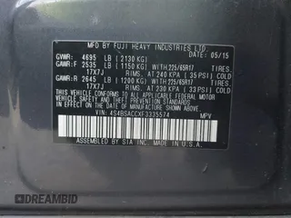 2015 Subaru Outback Premium z VIN 4S4BSACCXF3335574, wystawiony jako IAAI lot #42479736 z przebiegiem 254 548 mil mil oraz . Historia ofert i sprzedaży dostępna na DreamBid. Obrazek 9.